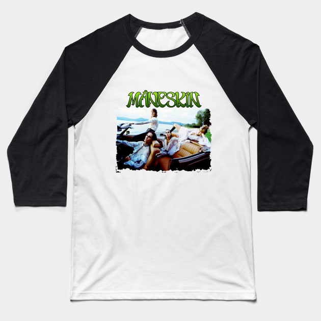 maneskin with retro car Baseball T-Shirt by nasib